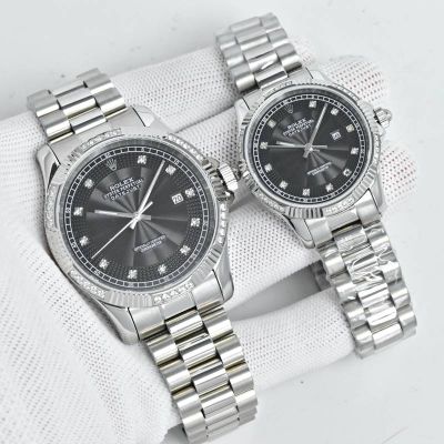 Rolex Datejust 316L Steel 41mm for Men 32mm for Women Black Face Couple Watch